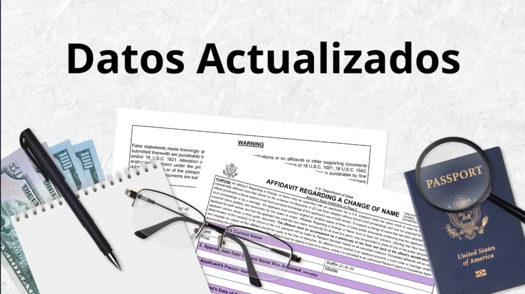 Planillas de datos personales con la palabra "Datos Actualizados" escrita